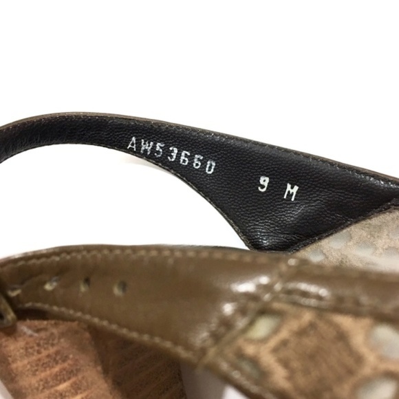 Stuart Weitzman Tan Crochet Peep Toe Sling Heels 9 - Picture 8 of 8